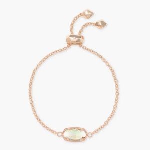 Kendra Scott Elaina Rose Gold Adjustable Chain Bracelet in Dichroic Glass